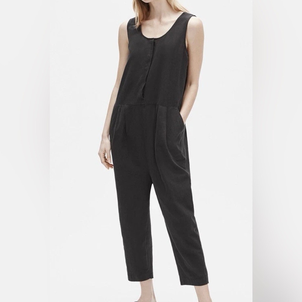 Eileen Fisher Black Sleeveless Relaxed Jumpsuit